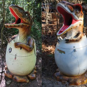 POUBELLES EN FORME DE DINOSAURE